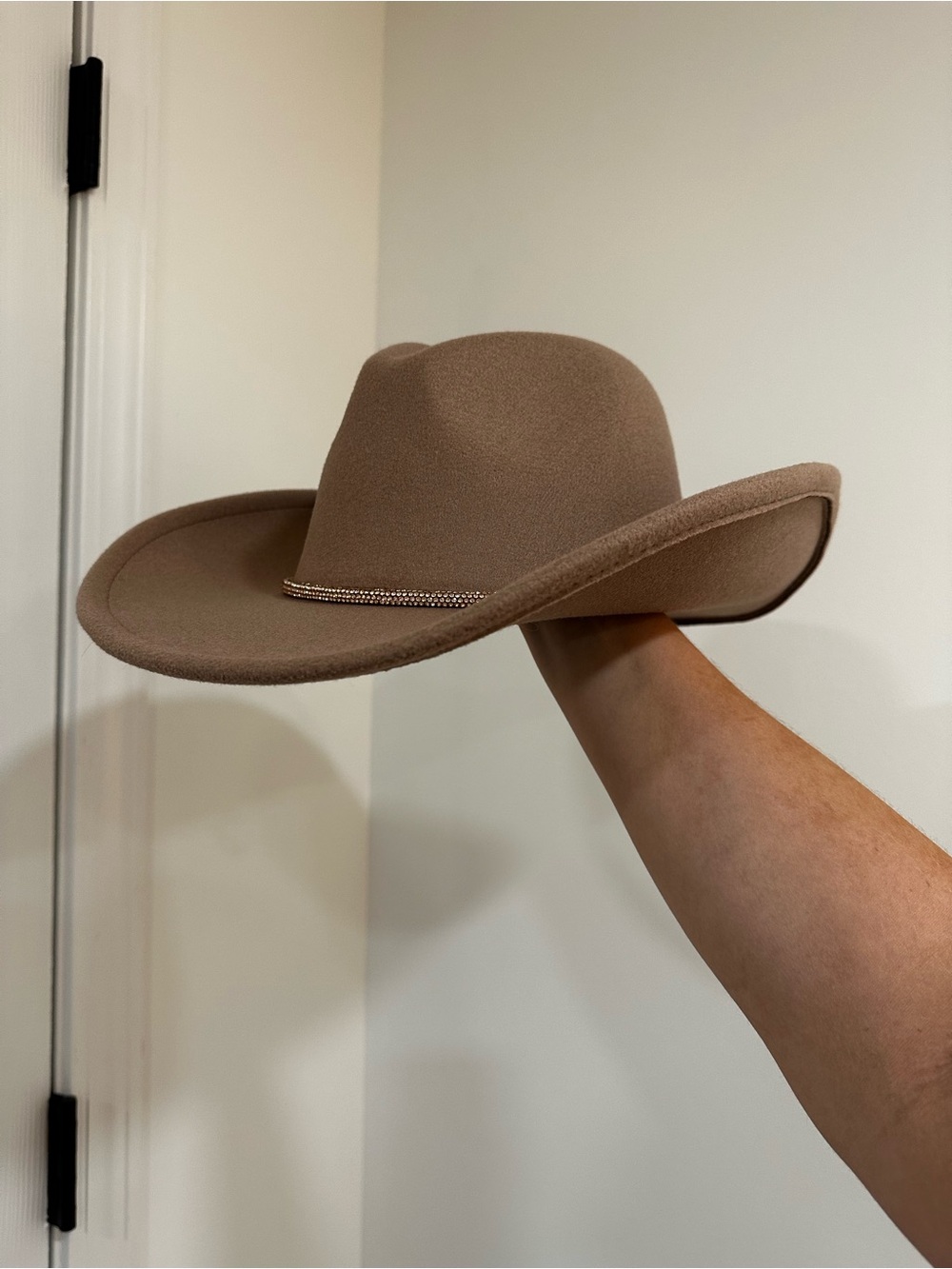 C.C Taupe Felt Rancher Hat with Interior Tie